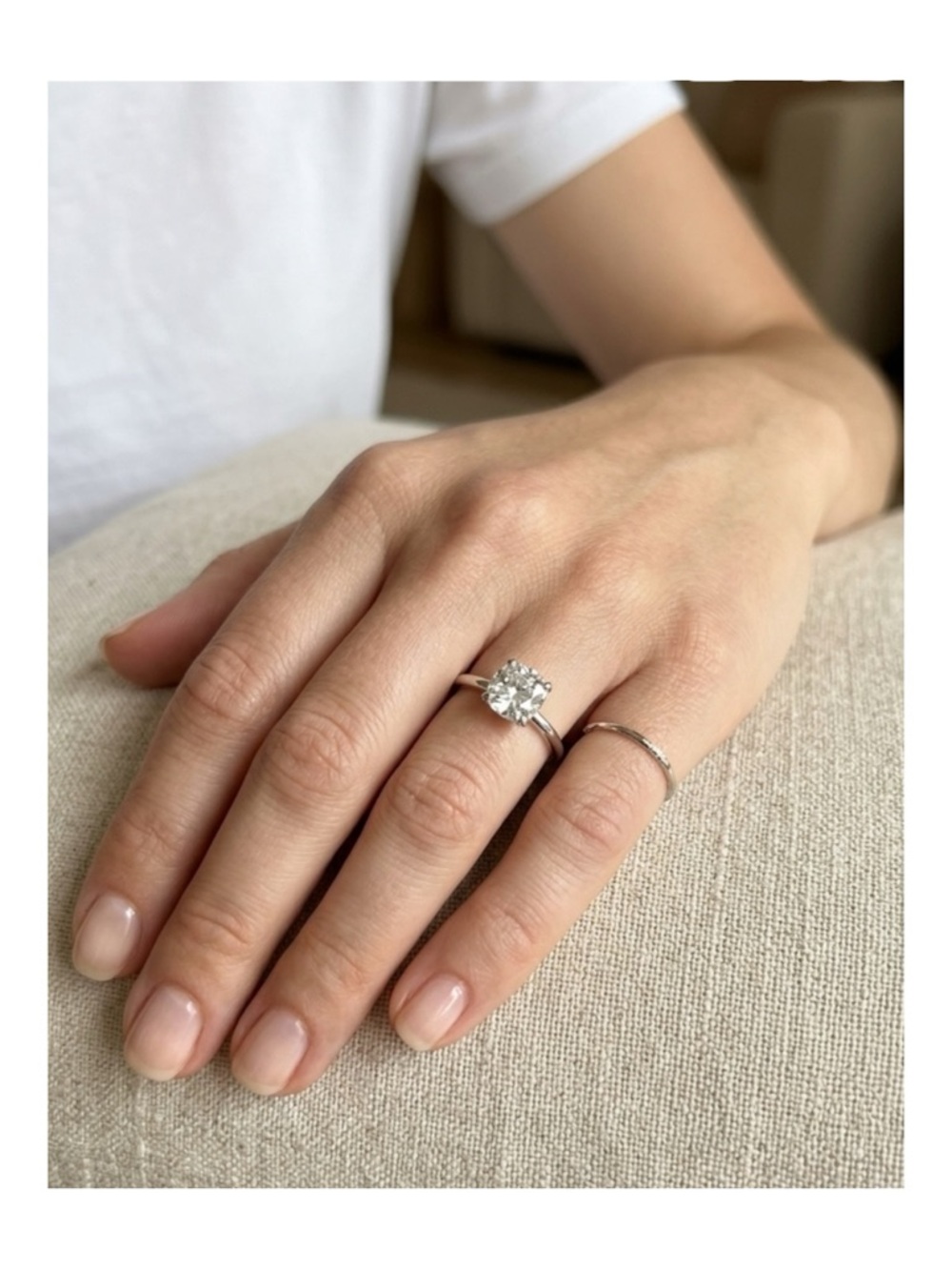 Classic Solitaire CZ Round-Cut Silver Tone Engagement Ring Size 12